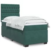 vidaXL vidaXL Box spring postelja z vzmetnico temno zelen 90x190 cm žamet, (21306221)