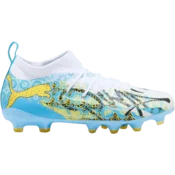 PUMA FUTURE 9 MATCH PLAYMAKER FG/AG Football Boots Youth, Age, White/Vibrant Blue/Sun Stream, 34