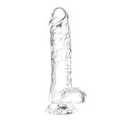 SuperLove Jelly Dildo with Balls 17cm Clear