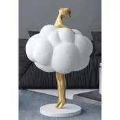 Casa Padrino luxury designer decorative sculpture dancer gold/white 49 x H. 75 cm - Resin decorative figure - Luxury designer decorative accessories - Luxury quality