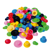 PlayBox: Plastični pokrovčki različnih velikosti, komplet 48 kosov, 24-35 mm.