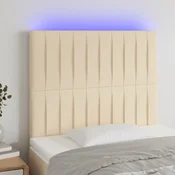 LED uzglavlje krem 80x5x118/128 cm od tkanine
