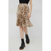 Suknja Lauren Ralph Lauren boja: smeda, mini, širi se prema dolje