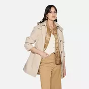 Beige Womens Parka Geox Mantinea - Womens
