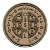 shumee Našitek medalje svetega Benedikta - hrbtna stran - različica v peščeni puščavi - našitek - vezen našitek/značka/emblem