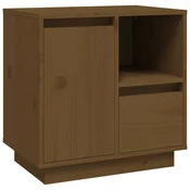 Vidaxl Nočna omarica medeno rjava 50x34x50 cm trdna borovina