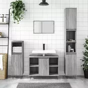 Vidaxl vidaXL Kopalniška omarica, siva, hrast sonoma, 80x33x60 cm