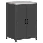 Vidaxl Shramba za kuhinjo HATTEM Črna 60 x 50 x 92 cm Jeklo