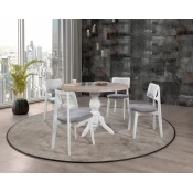 Hanah Home Albero130 Trpezarijski set, Braon-Beli