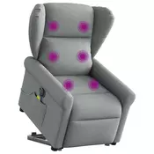 Vidaxl vidaXL Električni dvižni masažni stol, svetlo siv