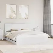 Krevetna konstrukcija Bijelo 200 x 200 cm Inženjersko Drvo