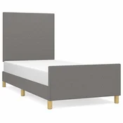 Vidaxl Posteljni okvir brez vzmetnice temno siv 80x200 cm blago