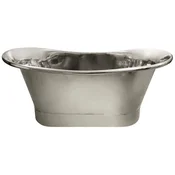 Casa Padrino luxury Art Nouveau copper bathtub matt silver/silver chrome plated 170 x 71 x H. 71 cm - Freestanding retro bathtub - Rustic copper bathroom furniture