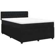 Vidaxl Box spring posteljni z vzmetnico črn 140x190 cm žamet