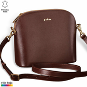 Princ Leather Ženska ovalna kožna torbica, Braon