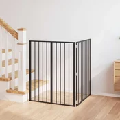 Vrata za pse 2 pcs Crna 80 x 100 cm Cinkani celik