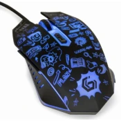 GEMBIRD miška MUS-6B-GRAFIX-01, črna z grafičnim tiskom, USB