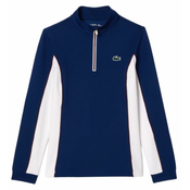 Ženski sportski pulover Lacoste Slim Fit Quarter-Zip Sweatshirt - navy blue/white