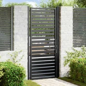 Vrtna vrata s mogućnošću zaključavanja crna 100x200 cm aluminijska