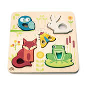 Drvene šumske životinjice Touchy Feely Animals Tender Leaf Toys 5 ergonomskih oblika na dasci od 18 mjeseci starosti