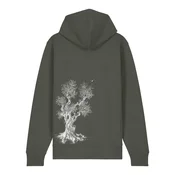 Life-Tree Pulover Zipper Organic Olive Tree kaki