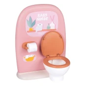 Kúpeľňa so záchodom pre bábiky Toilets Soft Baby Nurse Smoby s toaletným papierom a sada na umývanie zubov od 3 rokov SM220500