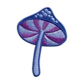 shumee Našitek Čarobna goba - vijolična in modra - Podlaga za likanje/toplotno varjenje - Vezen našitek/značka/emblem