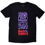 Iron Maiden Majica Est. 1975 Stamp Logo Purple Unisex Black S
