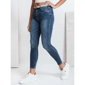 Jeansy damskie skinny niebieskie Dstreet
