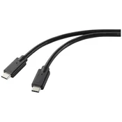 Renkforce Renkforce USB polnilni kabel USB 2.0 USB-C® vtič\, USB-C® vtič 1.00 m črna TPE plašč RF-5251918, (20537790)