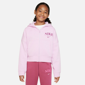 Nike G NSW TREND FLC FZ HOODIE, djecja jakna, roza DV2565