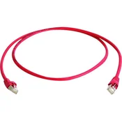 Telegärtner RJ45 križni omrežni priključni kabel CAT 6A S/FTP 3 m rdeče barve z zaščito pred gorenjem, brez halogena Telegärtner
