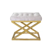Atelier del Sofa Tabure 50x42x40cm, Zlatno-Belo