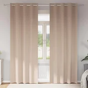 Zavjese za blackout s prstenovima 2 pcs Sivo-smeda 260 x 140 cm
