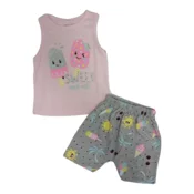 HAJDI BABY Komplet za bebe, Majica i šorts, Roze-sivi
