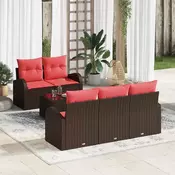 vidaXL vidaXL Kavčna garnitura z blazino 6 pcs Rjava Poliester, (5000137833)