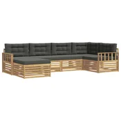 Set vanjskih sofa s jastukom 6 pcs Bijela i antracit Poliester