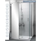 CONCEPT Tuš kabina Titan, Providno staklo 8mm, Srebrni ram, 100x80x195cm