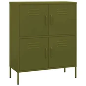 Vidaxl omara za shranjevanje olivno zelena 80x35x101,5 cm jeklo