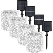 KJB Solarna svetlobna veriga 7 m, 50 LED, bela svetloba, 4 kosi