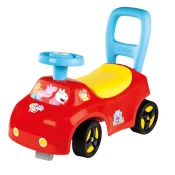 Odrážalo in hodulja 2v1 Peppa Pig Avto Ride On Smoby ergonomski s naslonjalom in shranjevalno škatlo pod sedežem od 10 mes