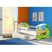 Adbor Otroška postelja Acma II + ograja + predal + vzmetnica 180x80cm