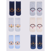 Yoclub Kidss Boys Ankle Thin Cotton Socks Patterns Colours 6-Pack SKS-0072C-AA00-002