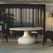 Casa Padrino Luxury Garden Dining Table Matte White A� 180 cm - Luxury Garden Furniture