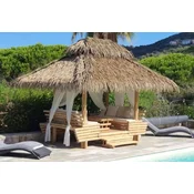 Casa Padrino Luxury Garden House Natural 430 x 330 x H. 350 cm - Weather Resistant Bamboo Garden House - Bamboo Pool House - Bamboo Outdoor House - Luxury Bamboo Garden Houses