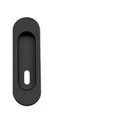 Školjka za drsna vrata MP OVAL BB/D - 3665AF (BS - Mat črna), Luknja za običajni BB ključ, MP BS (mat črna)