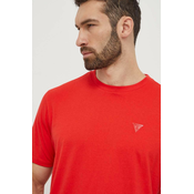 Pamucna majica Guess za muškarce, boja: crvena, s aplikacijom