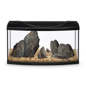 Akvarij STARTUP 80 LED ZAOBLJEN ČRN + Storm Hour River Kit