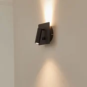 Lucande LED stensko svetilo Magya, črno 2-svetlobno, kotno - Dnevna soba/jedilnica - Sodobni - črna mat barva - Aluminij