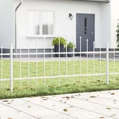 vidaXL vidaXL Vrtna ograja s hoop vrhom Bela 11,9x0,75 m Jeklo, (22015195)